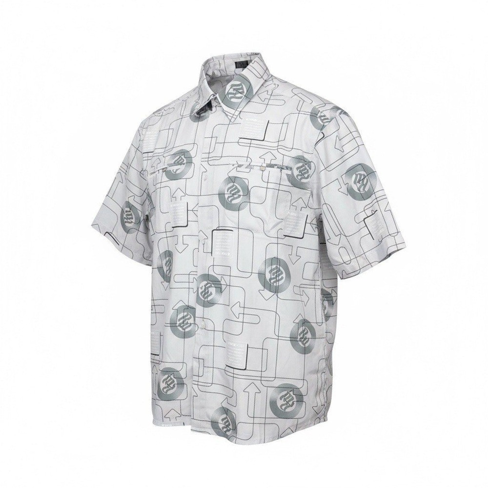 Rocawear Platinum Mens Button Up Shirt  Graphic‎ Print Short Sleeve Size L